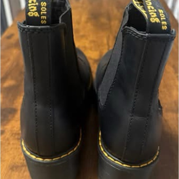 Dr. Martens Black Leather Chelsea Boots with Yellow Stitching - Picture 3 of 4